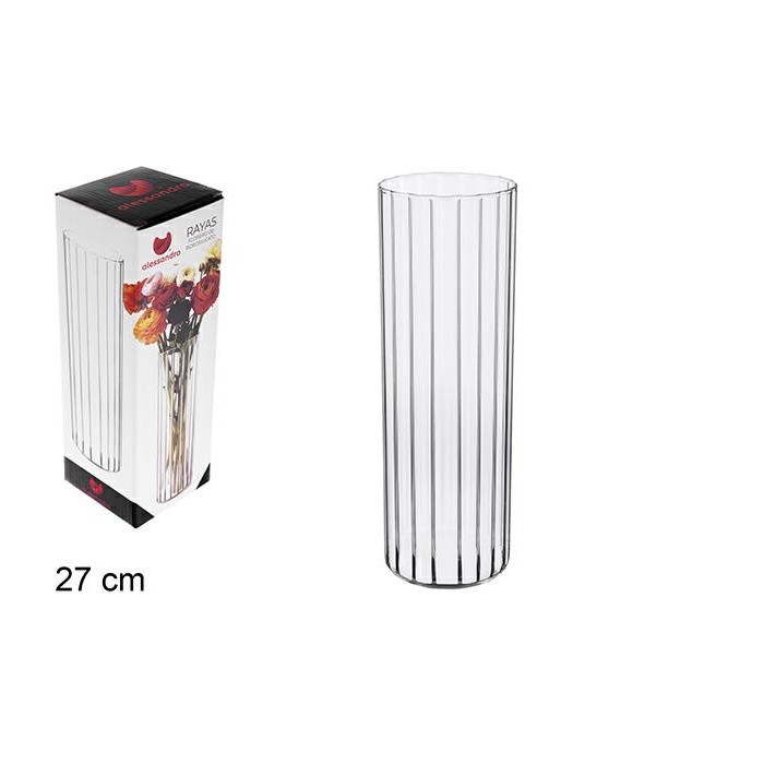 VASO IN BOROSILICATO A RIGHE 27 CM